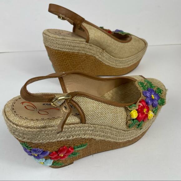 Poetic License Petal Pusher Natural Wedge Sandal Size 7.5 NWT - Picture 3 of 10